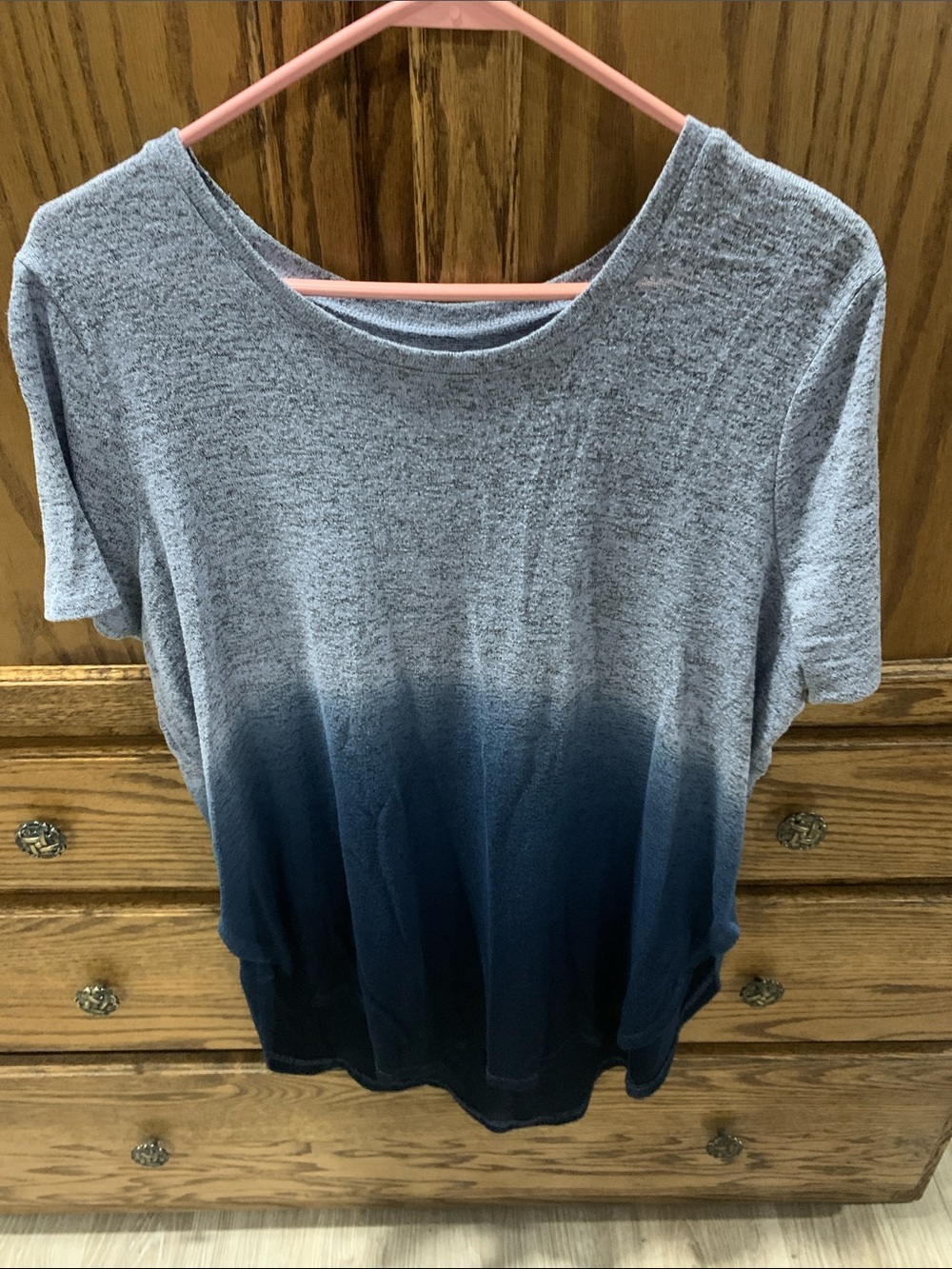 Mudd Gray to Navy Ombre Short Sleeve Tee